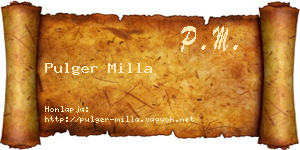 Pulger Milla névjegykártya